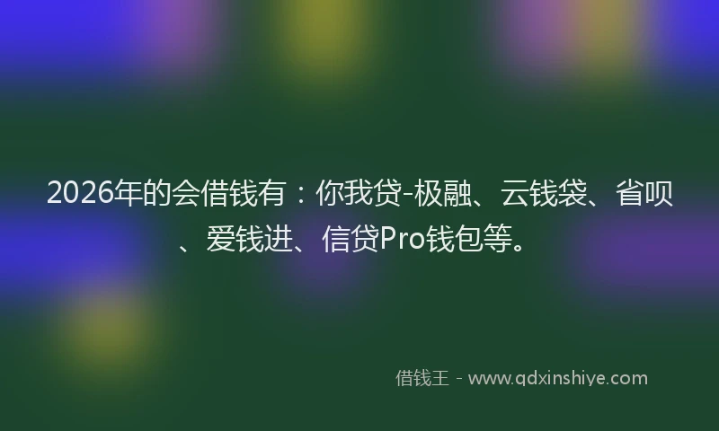 2026年的会借钱有：你我贷-极融、云钱袋、省呗、爱钱进、信贷Pro钱包等。