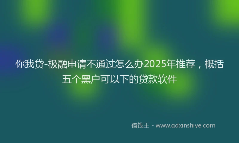 你我贷-极融申请不通过怎么办2025年推荐，概括五个黑户可以下的贷款软件