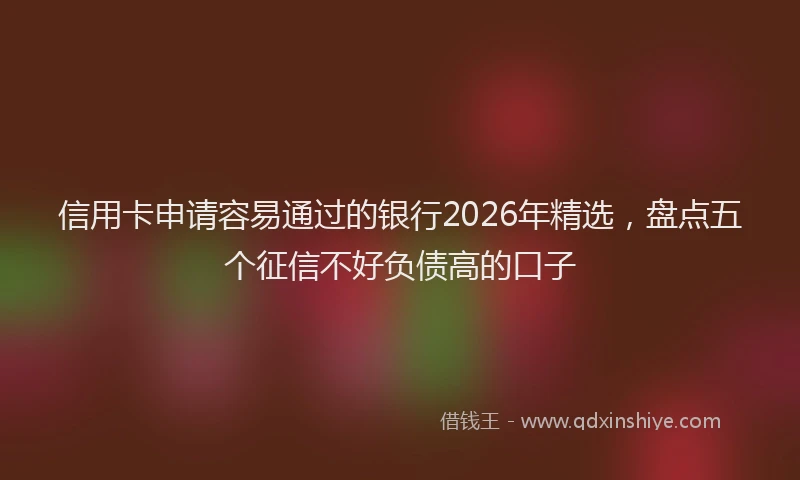 信用卡申请容易通过的银行2026年精选,盘点五个征信不好负债高的口子