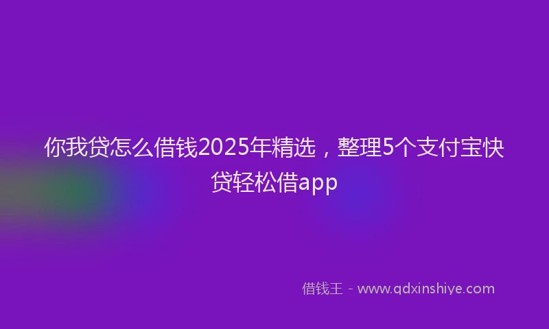 你我贷怎么借钱2025年精选，整理5个支付宝快贷轻松借app