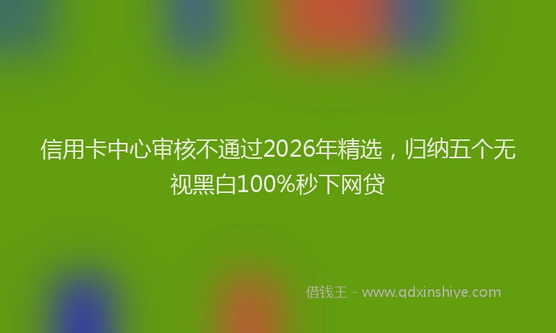 信用卡中心审核不通过2026年精选，归纳五个无视黑白100%秒下网贷