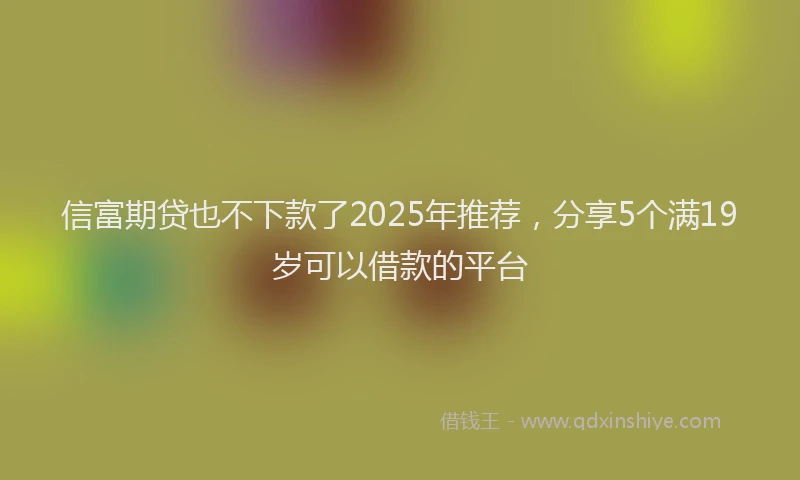 信富期贷也不下款了2025年推荐，分享5个满19岁可以借款的平台