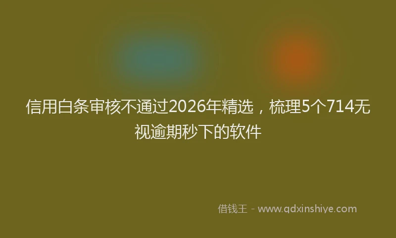 信用白条审核不通过2026年精选，梳理5个714无视逾期秒下的软件