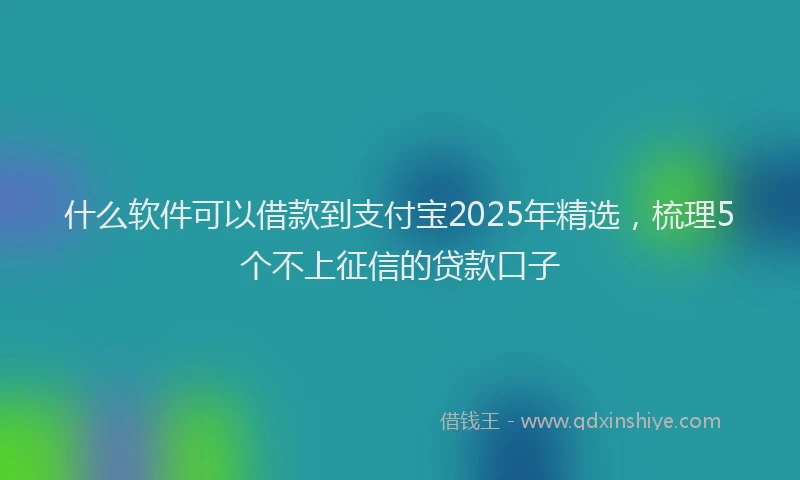 什么软件可以借款到支付宝2025年精选，梳理5个不上征信的贷款口子