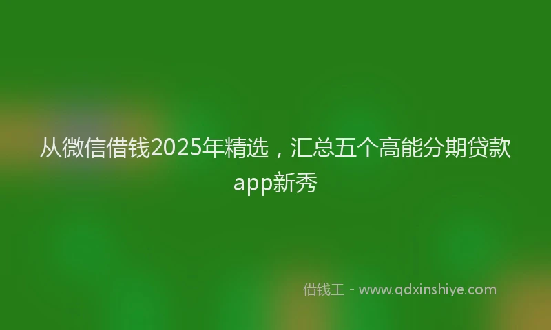 从微信借钱2025年精选，汇总五个高能分期贷款app新秀
