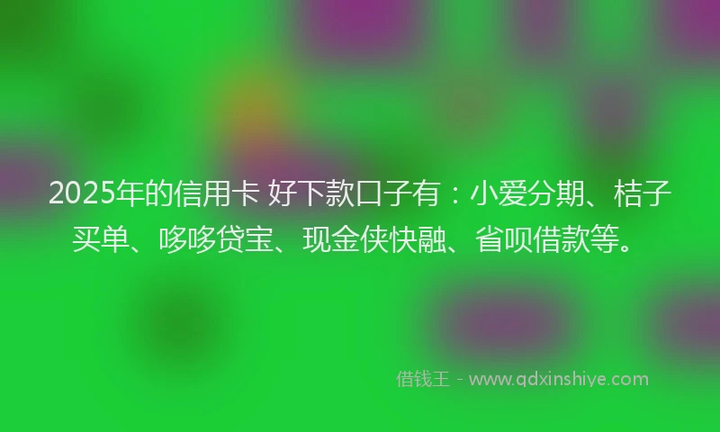 2025年的信用卡 好下款口子有：小爱分期、桔子买单、哆哆贷宝、现金侠快融、省呗借款等。