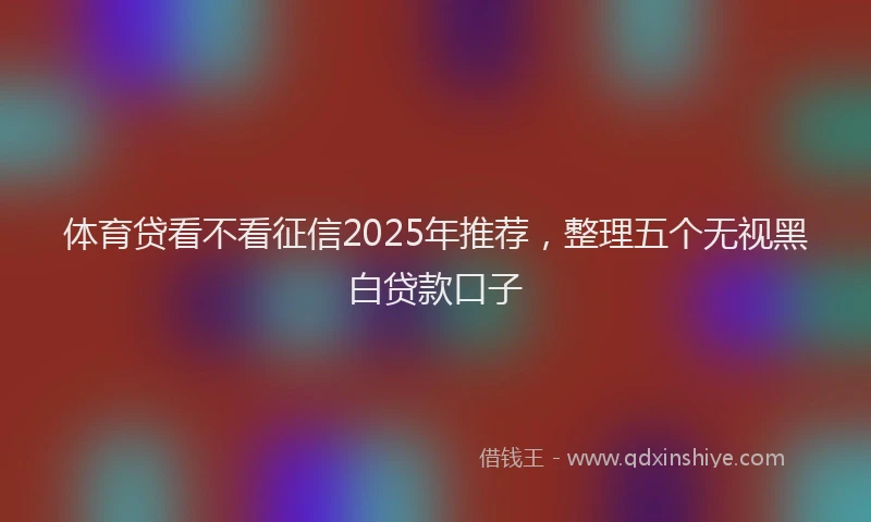 体育贷看不看征信2025年推荐，整理五个无视黑白贷款口子