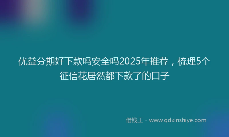 优益分期好下款吗安全吗2025年推荐,梳理5个征信花居然都下款了的口子