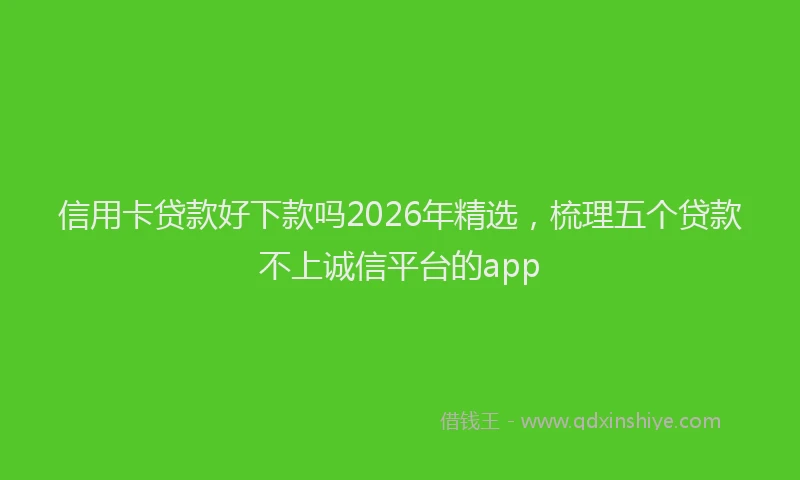 信用卡贷款好下款吗2026年精选,梳理五个贷款不上诚信平台的app