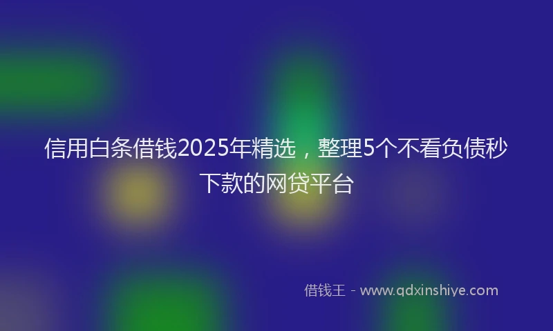 信用白条借钱2025年精选，整理5个不看负债秒下款的网贷平台