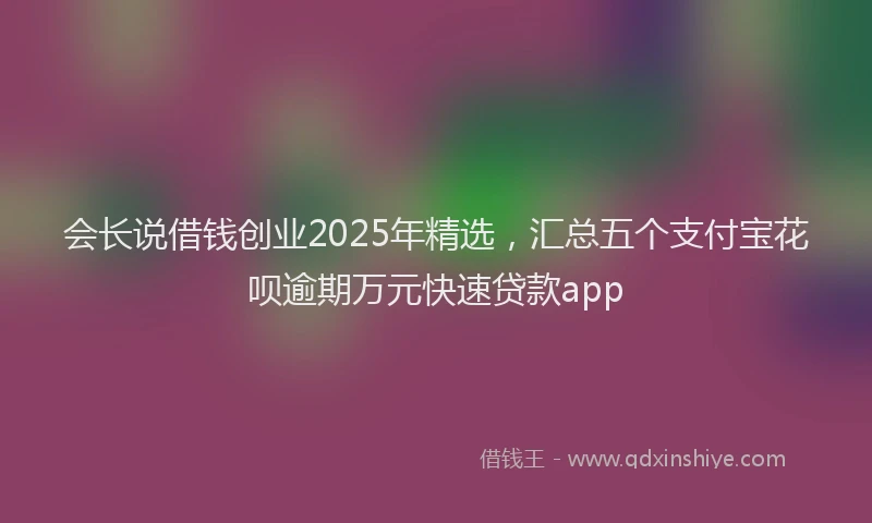会长说借钱创业2025年精选，汇总五个支付宝花呗逾期万元快速贷款app