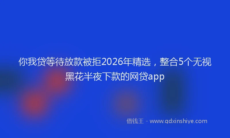 你我贷等待放款被拒2026年精选，整合5个无视黑花半夜下款的网贷app