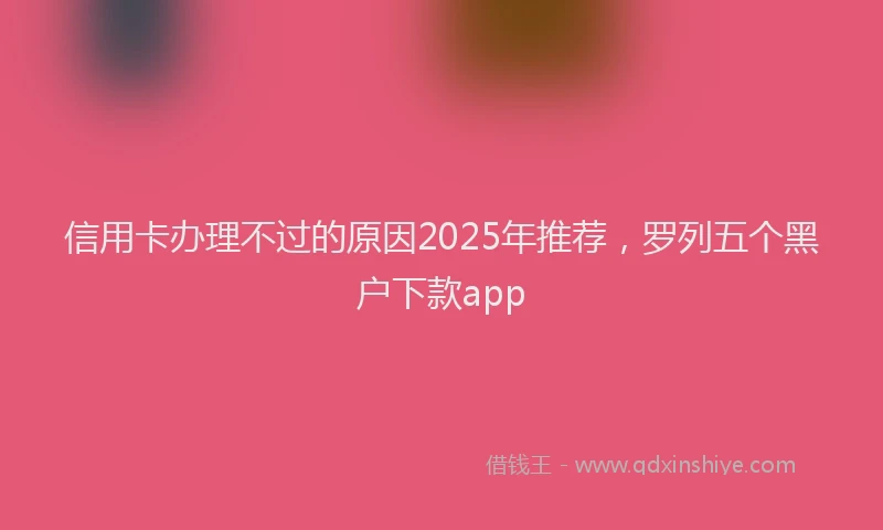 信用卡办理不过的原因2025年推荐，罗列五个黑户下款app