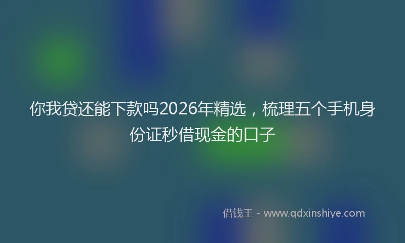 你我贷还能下款吗2026年精选，梳理五个手机身份证秒借现金的口子