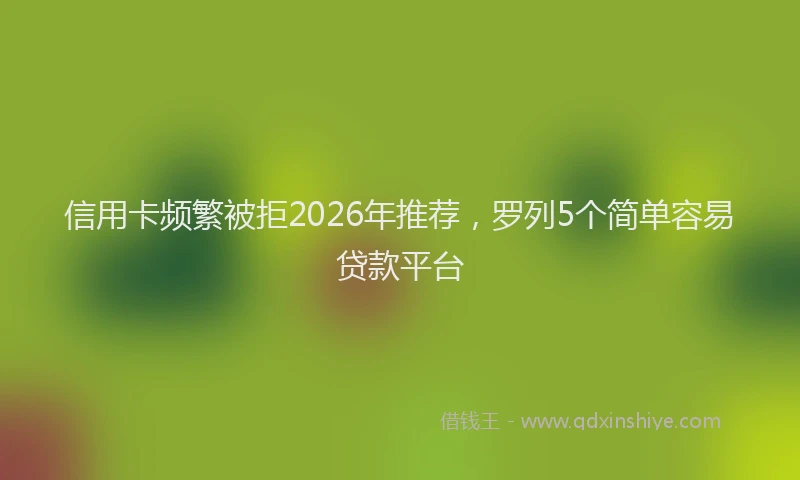 信用卡频繁被拒2026年推荐，罗列5个简单容易贷款平台