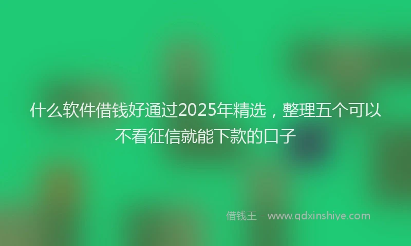 什么软件借钱好通过2025年精选，整理五个可以不看征信就能下款的口子