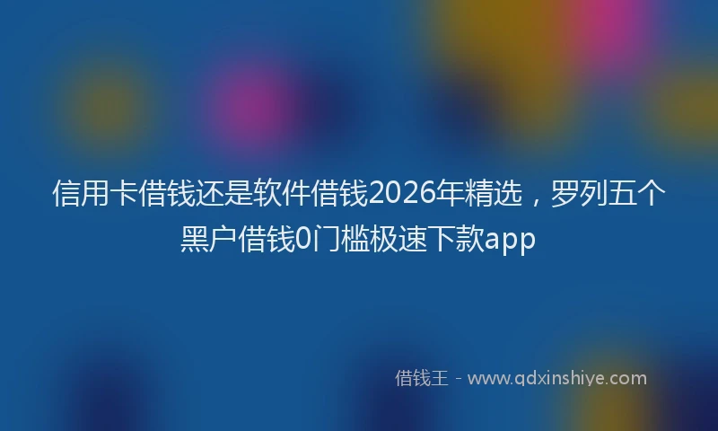 信用卡借钱还是软件借钱2026年精选，罗列五个黑户借钱0门槛极速下款app