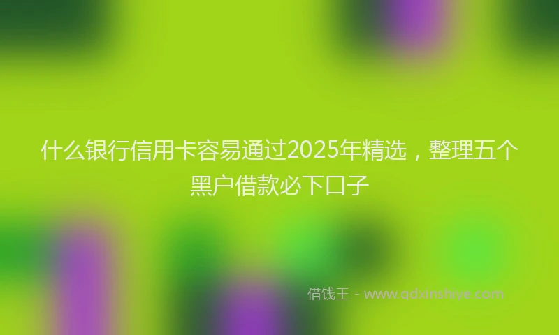 什么银行信用卡容易通过2025年精选，整理五个黑户借款必下口子