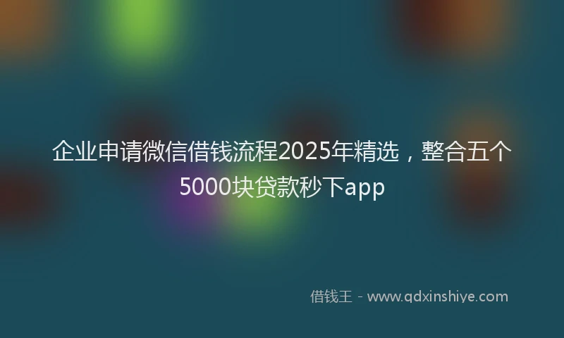 企业申请微信借钱流程2025年精选，整合五个5000块贷款秒下app