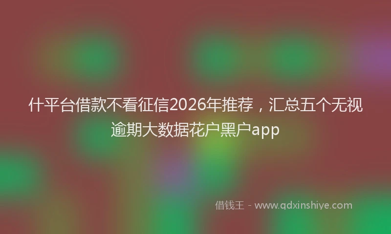 什平台借款不看征信2026年推荐，汇总五个无视逾期大数据花户黑户app