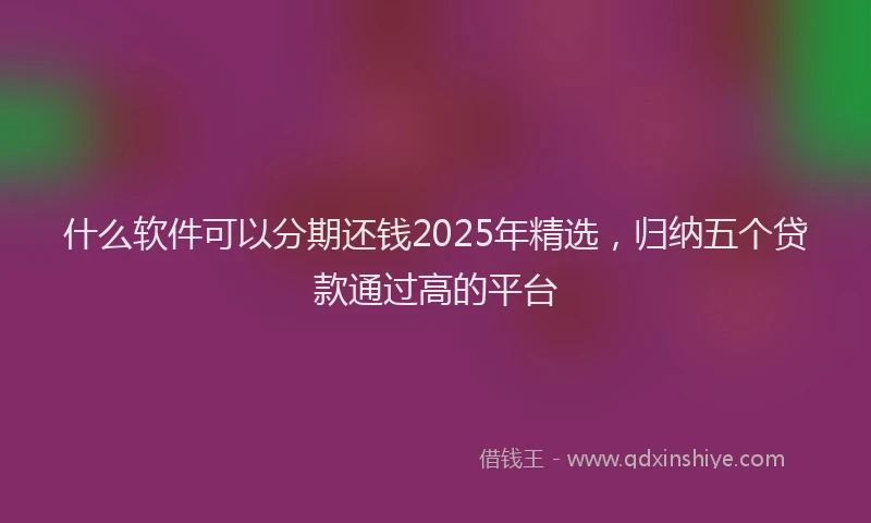 什么软件可以分期还钱2025年精选，归纳五个贷款通过高的平台