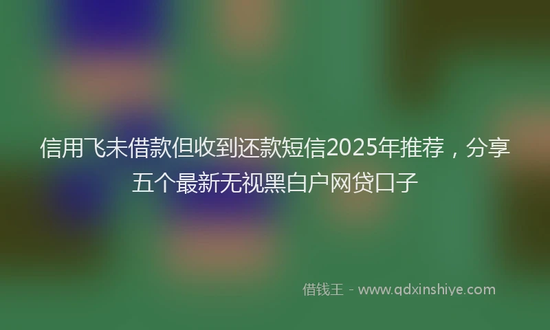信用飞未借款但收到还款短信2025年推荐，分享五个最新无视黑白户网贷口子