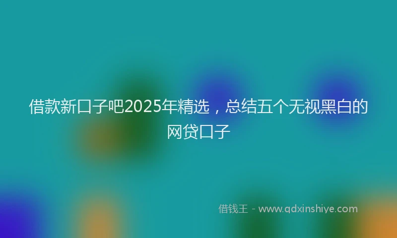 借款新口子吧2025年精选，总结五个无视黑白的网贷口子