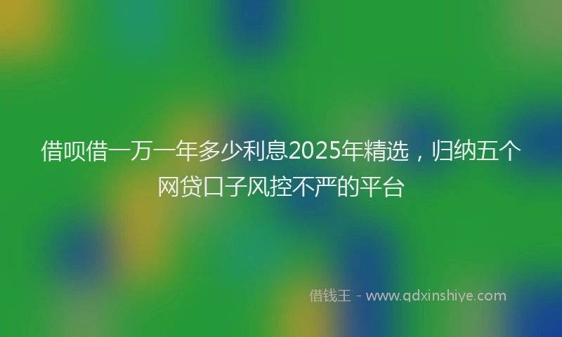 借呗借一万一年多少利息2025年精选，归纳五个网贷口子风控不严的平台