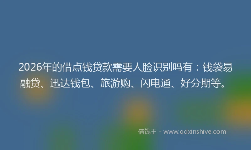 2026年的借点钱贷款需要人脸识别吗有：钱袋易融贷、迅达钱包、旅游购、闪电通、好分期等。