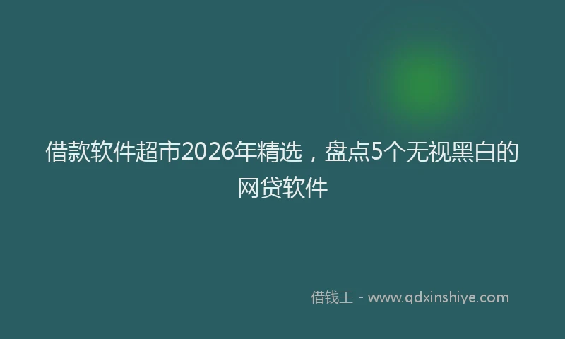 借款软件超市2026年精选，盘点5个无视黑白的网贷软件