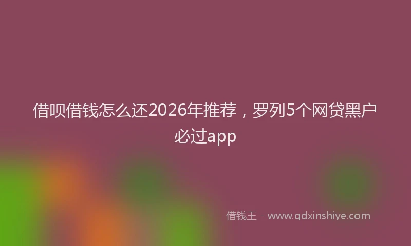 借呗借钱怎么还2026年推荐，罗列5个网贷黑户必过app