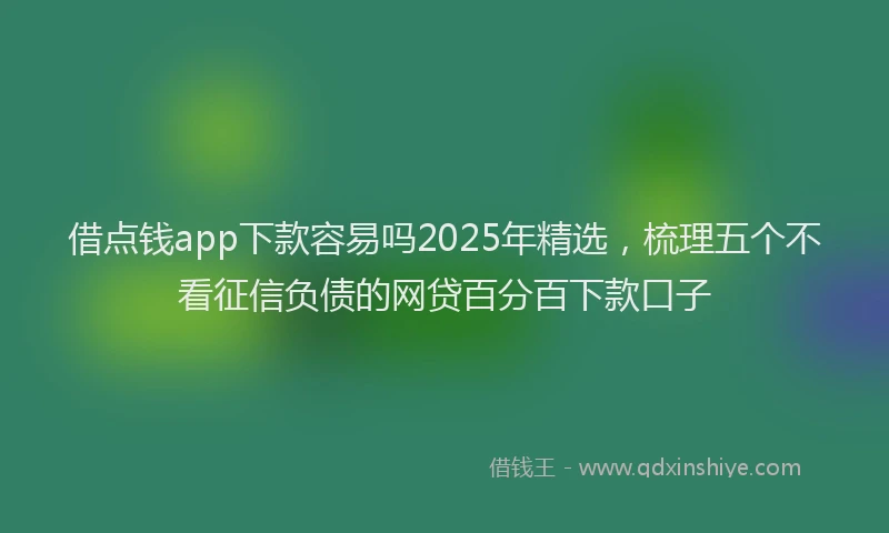 借点钱app下款容易吗2025年精选,梳理五个不看征信负债的网贷百分百下款口子