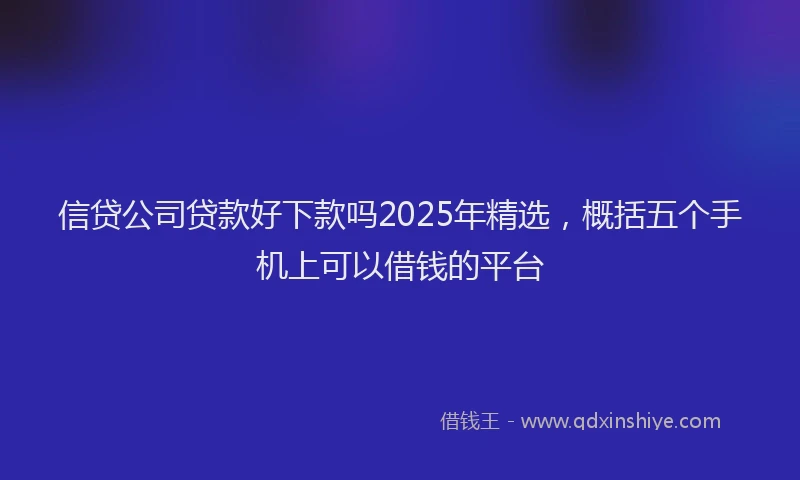 信贷公司贷款好下款吗2025年精选,概括五个手机上可以借钱的平台