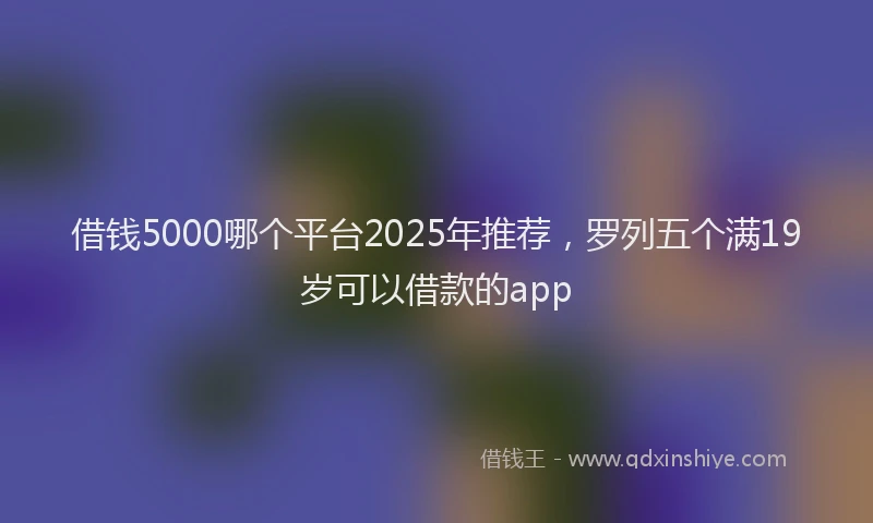 借钱5000哪个平台2025年推荐，罗列五个满19岁可以借款的app