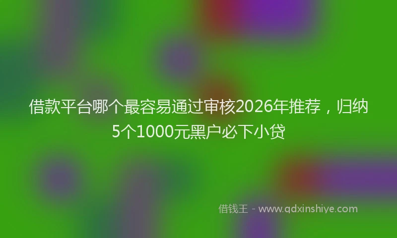 借款平台哪个最容易通过审核2026年推荐，归纳5个1000元黑户必下小贷