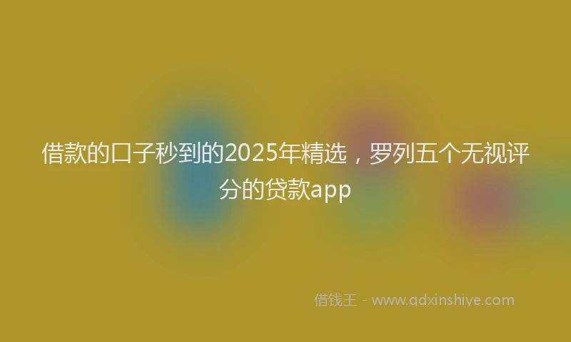 借款的口子秒到的2025年精选，罗列五个无视评分的贷款app
