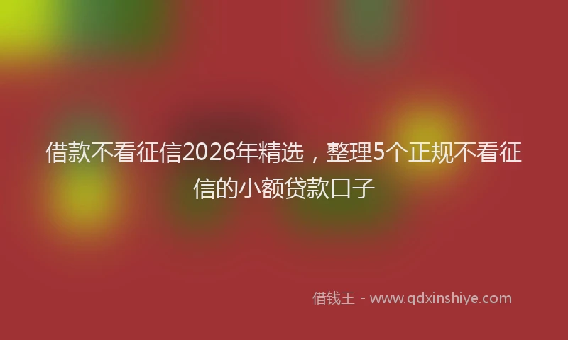 借款不看征信2026年精选，整理5个正规不看征信的小额贷款口子