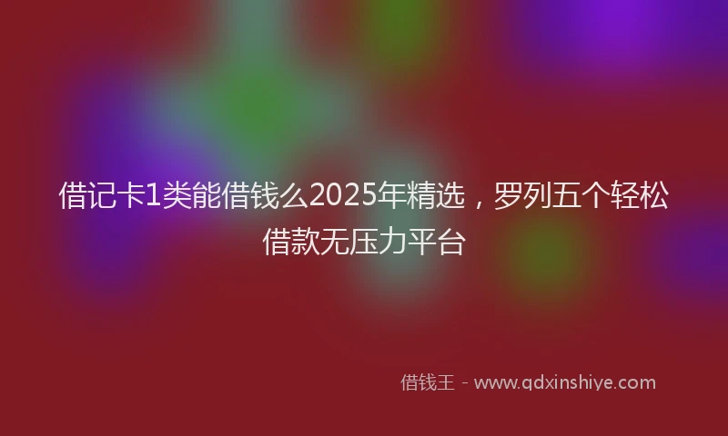 借记卡1类能借钱么2025年精选，罗列五个轻松借款无压力平台