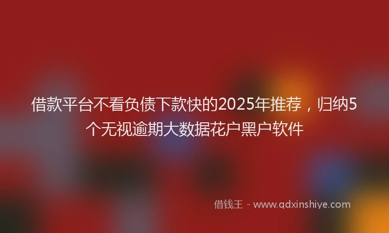 借款平台不看负债下款快的2025年推荐，归纳5个无视逾期大数据花户黑户软件