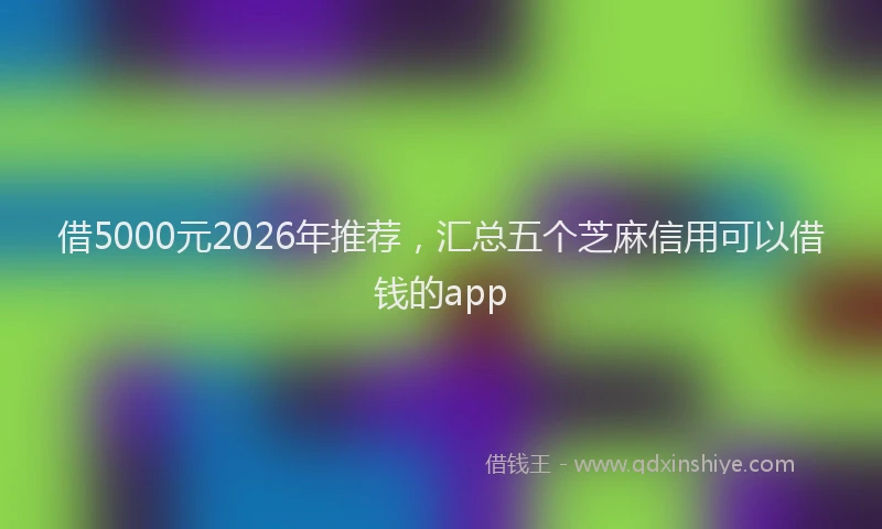 借5000元2026年推荐，汇总五个芝麻信用可以借钱的app