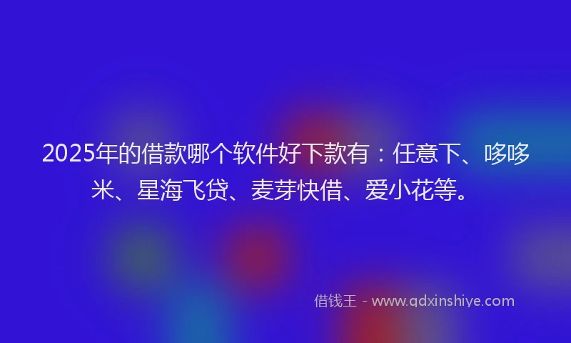 2025年的借款哪个软件好下款有：任意下、哆哆米、星海飞贷、麦芽快借、爱小花等。