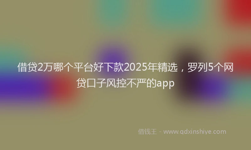 借贷2万哪个平台好下款2025年精选，罗列5个网贷口子风控不严的app