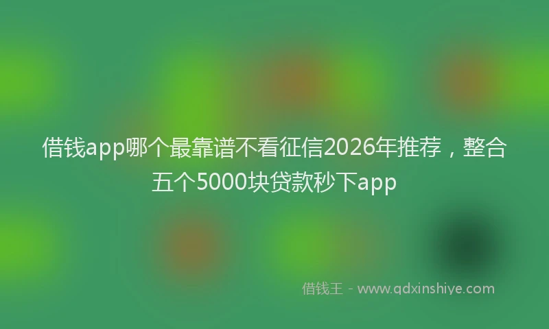 借钱app哪个最靠谱不看征信2026年推荐，整合五个5000块贷款秒下app