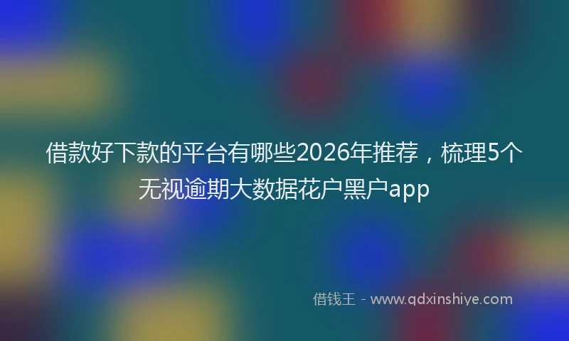 借款好下款的平台有哪些2026年推荐，梳理5个无视逾期大数据花户黑户app