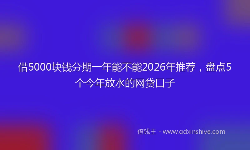 借5000块钱分期一年能不能2026年推荐，盘点5个今年放水的网贷口子
