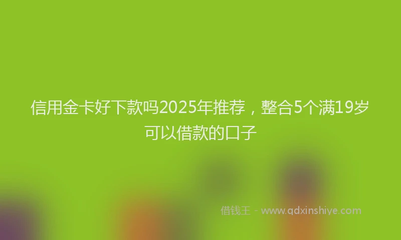 信用金卡好下款吗2025年推荐，整合5个满19岁可以借款的口子