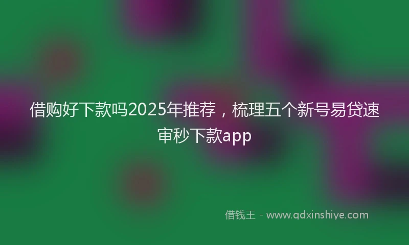 借购好下款吗2025年推荐，梳理五个新号易贷速审秒下款app
