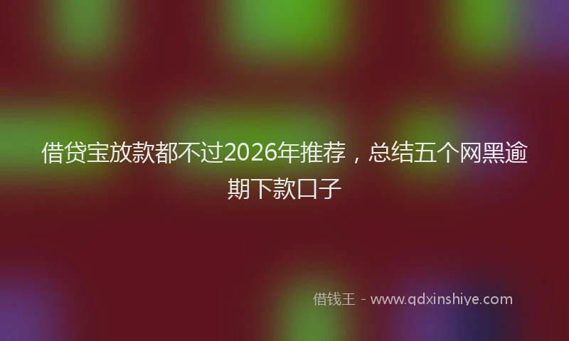 借贷宝放款都不过2026年推荐，总结五个网黑逾期下款口子