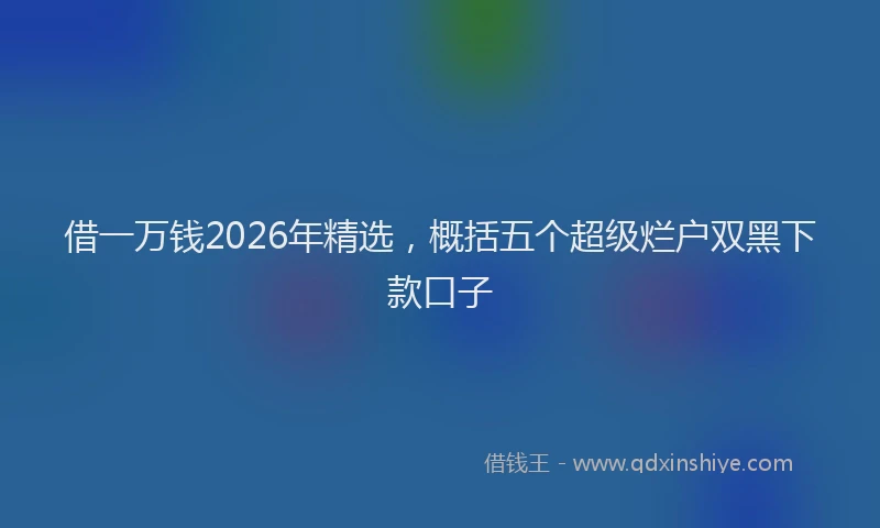 借一万钱2026年精选，概括五个超级烂户双黑下款口子