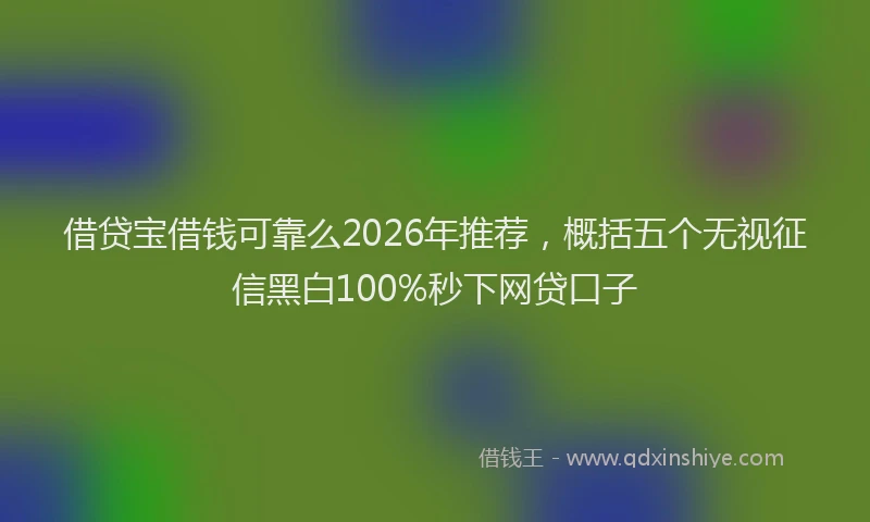 借贷宝借钱可靠么2026年推荐,概括五个无视征信黑白100%秒下网贷口子